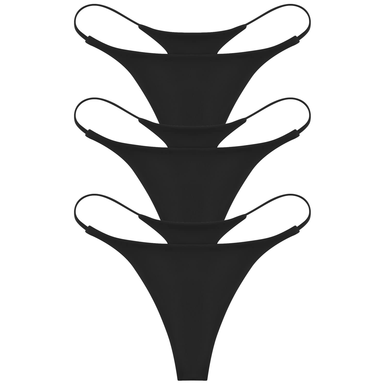 ETAOLINE Women's Thong Bikini Cheeky Bottom Solid G String Panties
