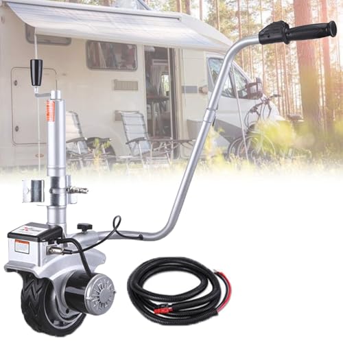 Plataforma de remolque eléctrica, plataforma de remolque motorizada con rueda jockey, gato de remolque de 12 V/350 W, herramienta móvil para remolque, neumático de goma de 8 pulgadas, para remolques