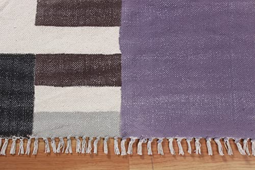 Tapis coton fait main multicolore dhurrie pour maison chaleureuse - 7