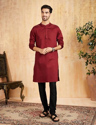 Image of Amazon Brand - Symbol Men Festive Embellished Long Kurta (Regular Fit)
