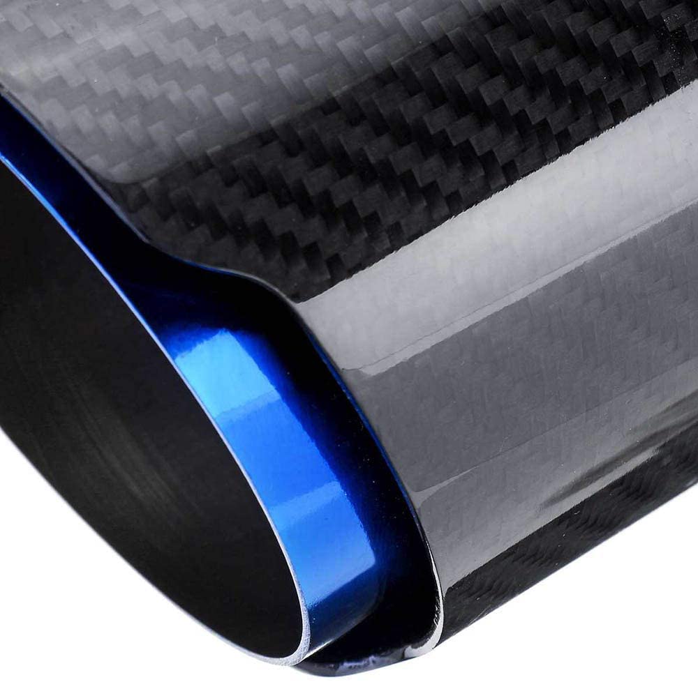 Tubo Escape Silenciador Para VW Para Benz COCHE TAILPIPE 2PCS 54mm ~ 101mm Universal Coche Fibra Carbono Tubería Escape Trasero Muffler Tip Persejos Gloss(Glossy)