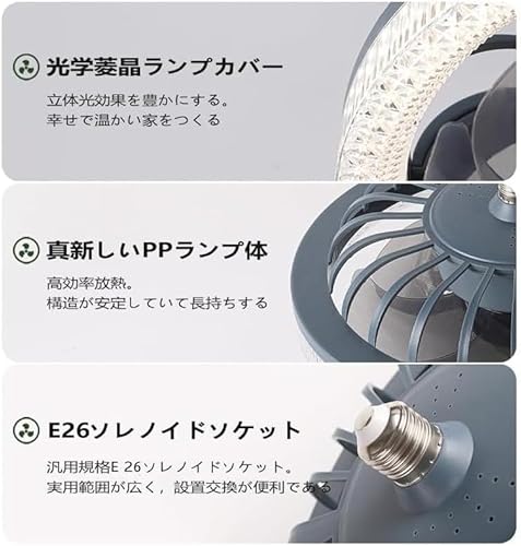 Aerlife シーリングファンライト LED-HEJ1 (シーリングタイプ) の商品画像 1