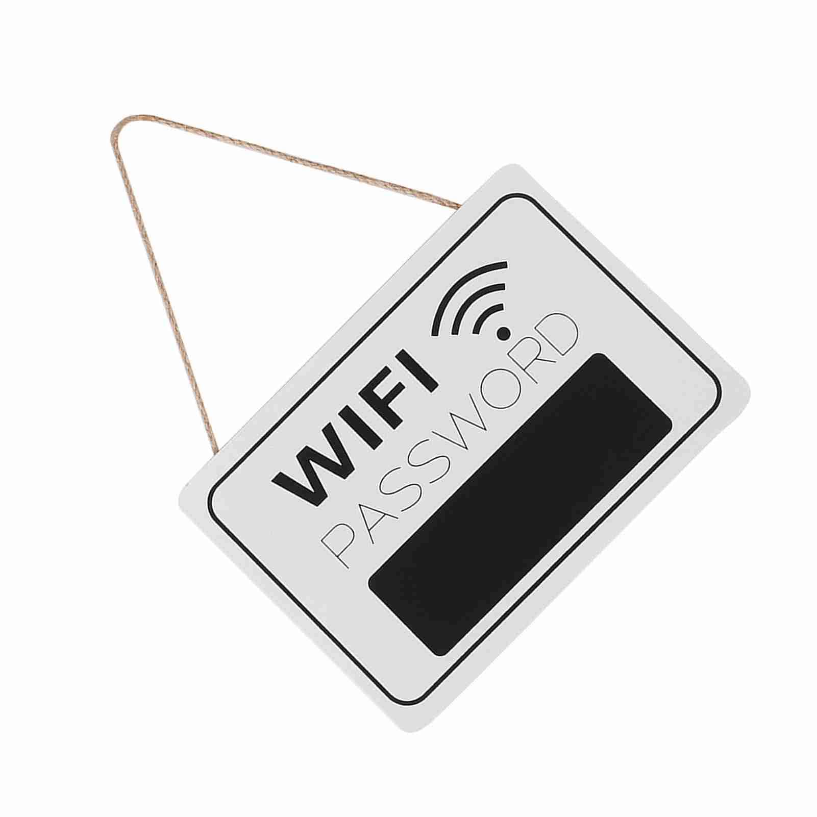 Jelquix Wi-Fi Password Display Sign Vintage Hanging Blackboard for Coffee Shops and Bookstores 11"x14" Wooden Sign (White)
