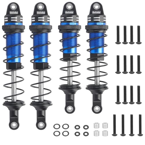 RC Car Shock, daitoku Shock Absorber Front & Rear for 1/10 Traxxas Slash 2WD/4X4 Hoss Rustler 4X4 VXL Bandit Nitro Stampede Replacement of 5862 - Blue