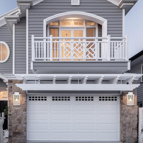 Image of Outdoor Light Fixture Wall Mount, Rustic Exterior Lights Fixture Wall Sconces with Seeded Glass for Front Porch, Waterproof Outdoor Lantern in White Finish for Home, Garage, Barn, Storefront