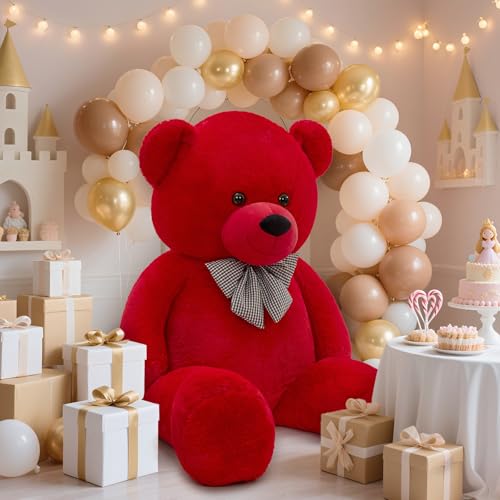 Image of MaoGoLan Big Teddy Bear 6 Feet,Life Size Big Bear Plush Stuffed Animal,Adorable and Soft Red Teddy Bear Gift for Christmas,Valentines,Birthday,or Long Distance