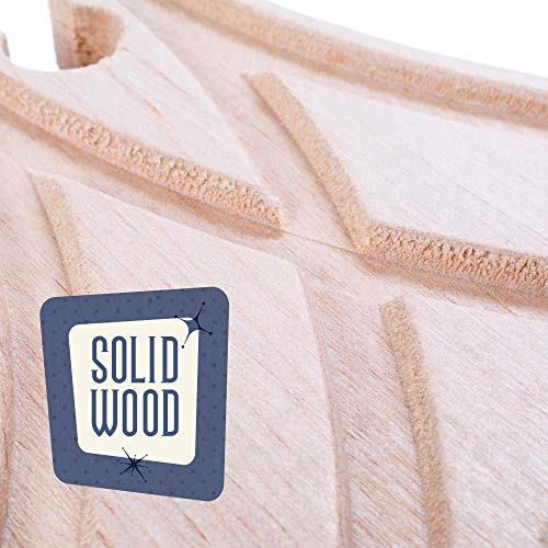 switch track wooden train set 18 pcs - 8 way turntable rail station accessory curved switch tracks basic and advanced pieces - expansion compatible with all major classic toy train hobby brands