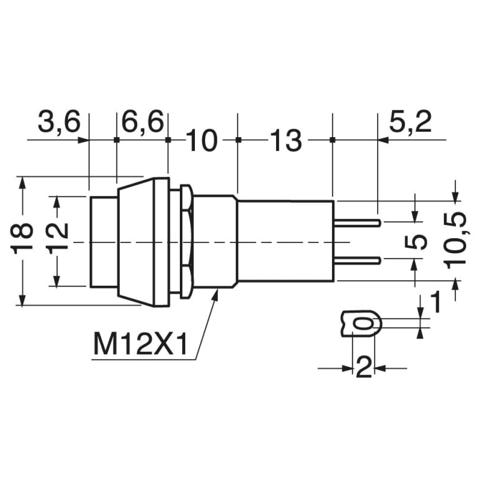 10 bouton NA normalement ouvert 18 x 18 mm, bouton noir, unipolaire, carré, trou de montage 12 mm M12, fixation à vis avec virole, panneau 12 V 220 V 1 A, contacts à souder, micro, mini, NO