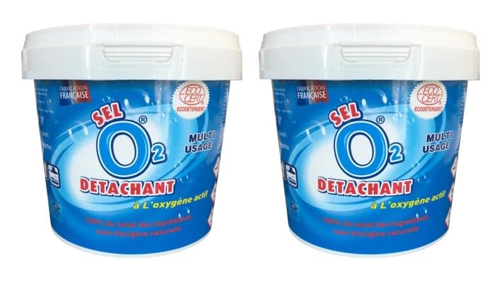Sel Détachant O2 à l’Oxygène Actif – 100% Naturel – Fabriqué en France – Détachant Écologique Tous Textiles – Blanchissant & Nettoyant