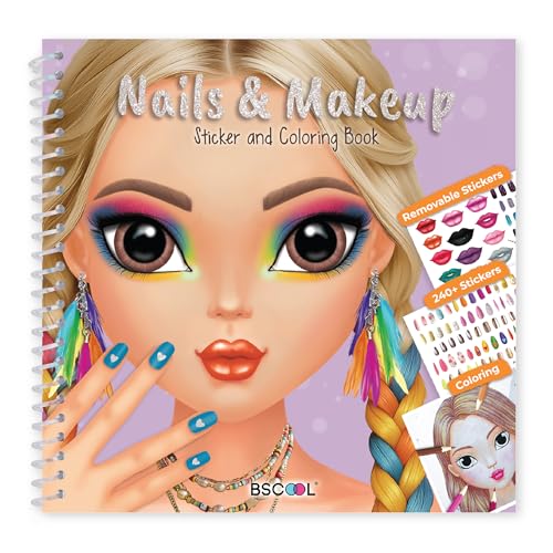 BSCOOL Nail Sticker Book for Kids Drawing Coloring Makeup