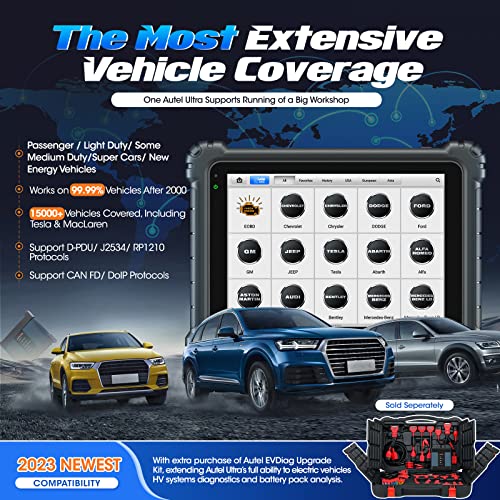 Autel Maxisys Ultra Msultra: 2023 Top Intelligent Diagnostic & Topology 2.0, [Valued $2000] 5In1 Vcmi, Dealer-Level Ecu Programming/Coding, 40+ Service, Upgrade Of Maxicom Ultra Lite/ Ms919/ Ms909 #TOP6