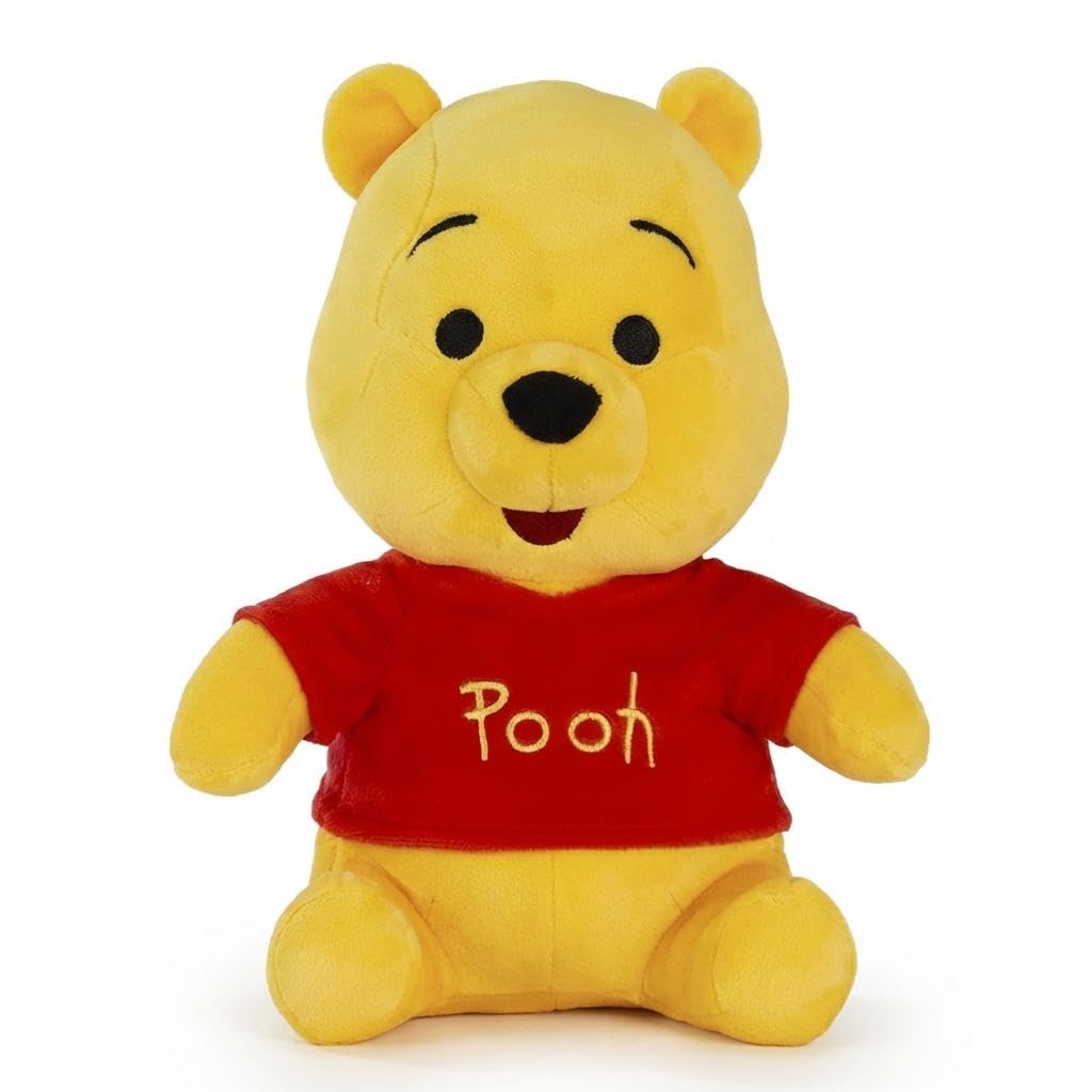 Disney Classic Winnie The Pooh Cuddly Stuffed Toy | Soft Toys for Kids | Cute Plushies, 9 Inch, 3Y+, Multicolour