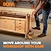 Bora Heavy Duty Workbench 4-Caster Set for Workshop Mobility, Swivel, Locking 155 Pound Non-Marking Rubber 3-inch Wheels, Total Weight Capacity of 620 pounds, Metal Foot Levers for Braking, PM-950