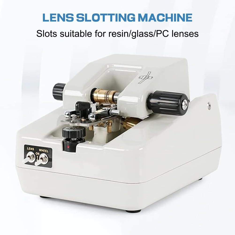 Ranuradora automática para Lentes ópticas de Resina, Vidrio y policarbonato: máquina de ranurado de precisión con Profundidad Ajustable de 0 a 0,7 mm para Gafas y Lentes.