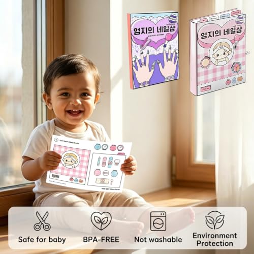 Image of PATPAT 2Pcs DIY Paper Quiet Book Cute Makeup-Theme Scene Activity Book