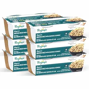 Reganic Organic Brown Rice with Quinoa & Garlic, 2 Individual Cups, Pack of 6, 8.8 oz