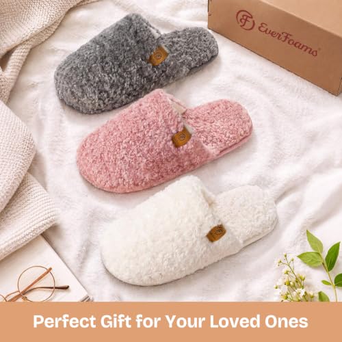 EverFoams Women's Fuzzy Slippers Warm Cozy Memory Foam Indoor House Shoes - Image 3