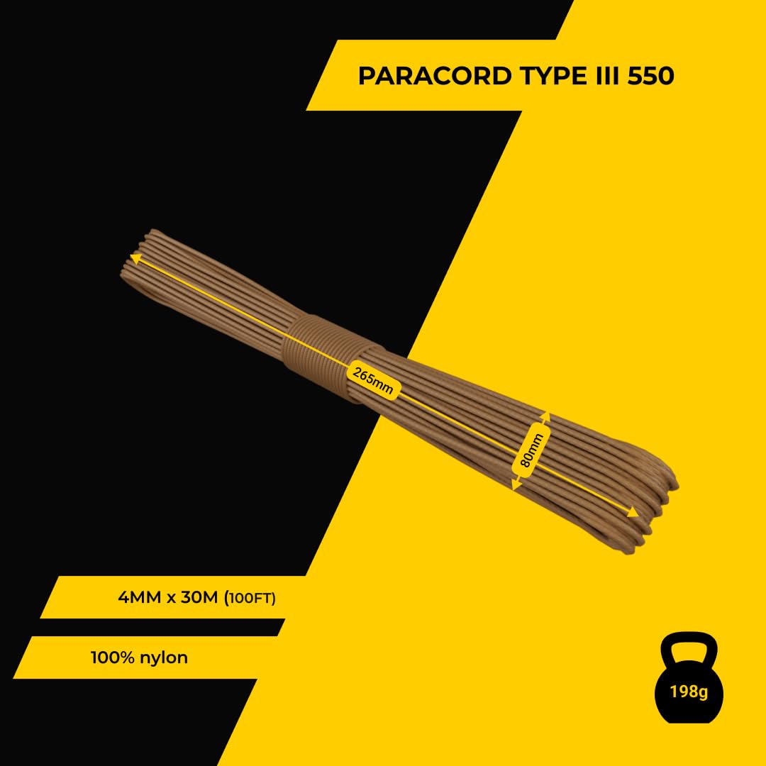 EdcX 2 mm Nylon Paracord 275 (15, 30, 50 and 100 m)- 100% Nylon rope, 3-Strand cord - Image 2