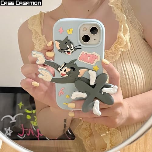 Image of COVERLY for iPhone 12 Pro Cartoon Case, 3D Fidget Spinner Funny Spin Cute Full Protective Back Case Soft Silicone Stylish Fashion Aesthetic Cover for Apple iPhone 12 Pro (Blue)