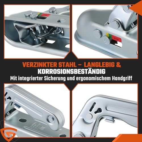 GEARMONSTER Zugkugelkupplung 800KG, Zugmaul Anhanger Vierkant, 50mm Universal Kugelkupplung Anhängerkupplung WW8-G