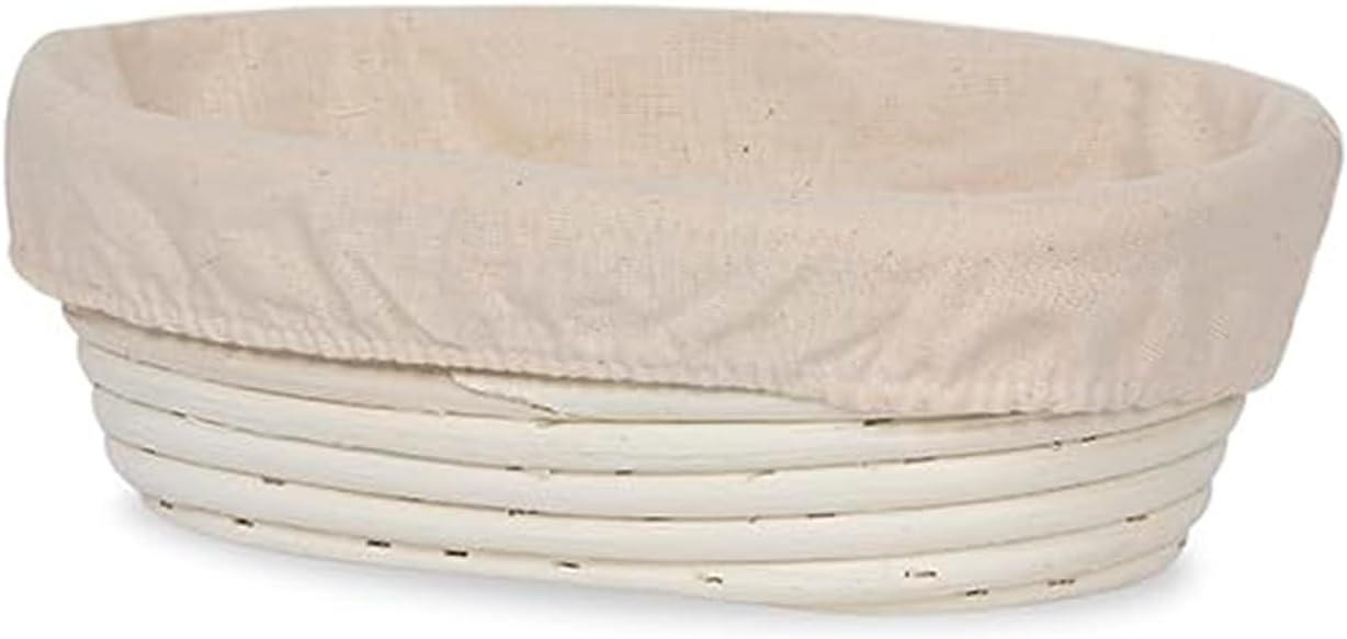 12 Pack 12" Wide Oblong Banneton Proofing Basket with Cloth Liners – Premium Artisan Rattan Bread Proofing Basket Set for Sourdough, Baguettes & Dough Rising – Bulk Supply for Home & Bakery