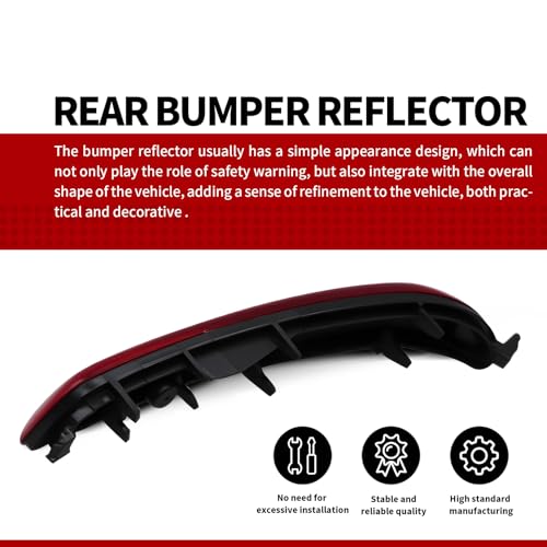 Image of Nakkaa Right Rear Bumper Reflector 68105144AC Compatible with Cherokee 2014 2015 2016 2017 2018 Passenger Side