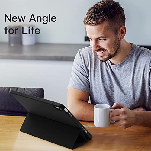 Image of Akkerds Compatible with iPad (A16) 11th Generation Case 11 Inch 2025, for iPad 10th Generation Case 10.9 Inch 2022 with Pencil Holder, Slim Trifold Stand Protective Cover with Soft TPU Back, Black