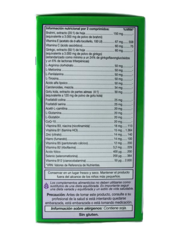 Brain Vit Health Aid 60 comprimidos | Complejo avanzado de vitaminas, minerales, aminoácidos y plantas para la memoria, la concentración y el rendimiento mental