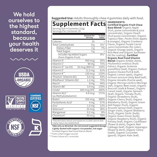Image of Garden of Life Organics Prenatal Gummies - Prenatal Vitamins for Women with Energy Metabolism Support & Healthy Fetal Development Support, Berry Flavor, USDA Organic, Vegan, 30 Day Supply (Pack of 6)