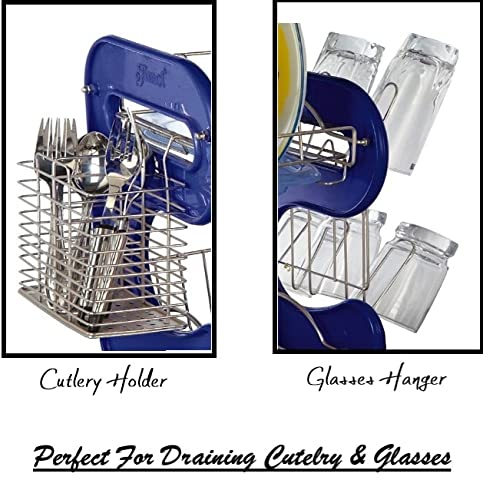 Image of AMOL Utensil Kitchen Rack Steel Premium Stainless Steel Utensils rack | Kitchen Organizers | Kitchen rack | Dish Rack Stainless Steel | Dish Drainer Stand with Trays