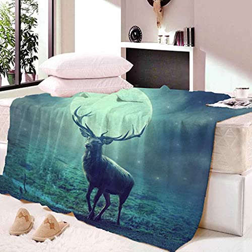 Couverture sofa 3D wapiti contre le froid pour canapé et lit
