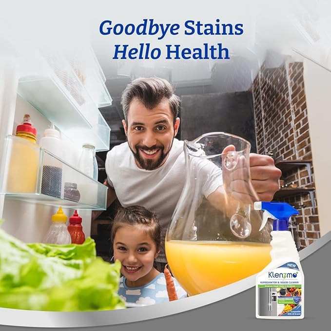Klenzmo by Kleenest Refrigerator Cleaner Spray & Deodorizer 500ml (Pack of 2) | Removes Odour, Germs & Stains | For Fridge Interior, Trays, Shelves & Door | Food-Safe & Non-Toxic Formula