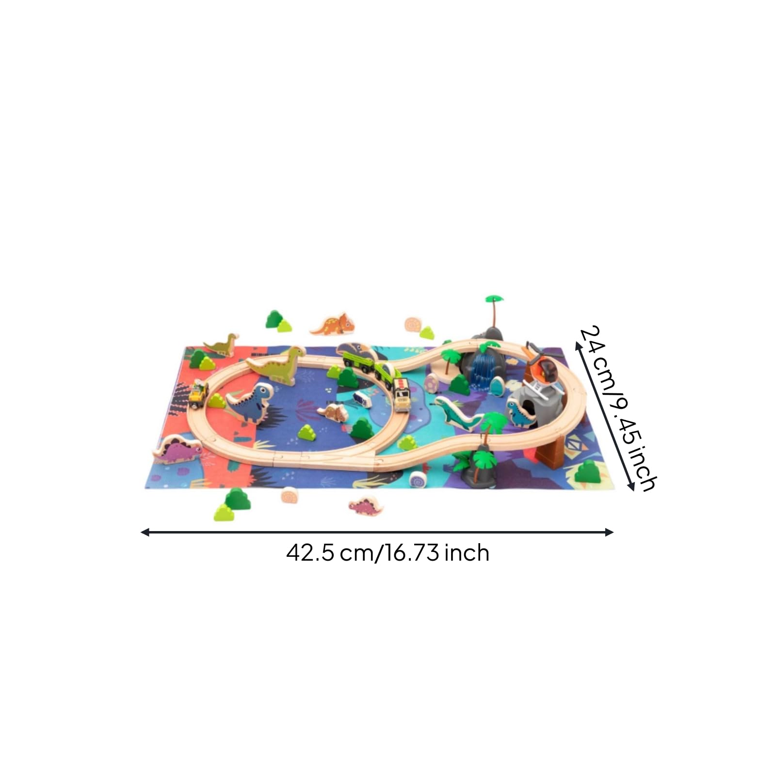 Trenino di Legno Interlocking | Educativo, Set Ferrovia in Legno per Bambini, Set Treno con Accessori, Cameretta, Asilo, Scuola Dell'infanzia