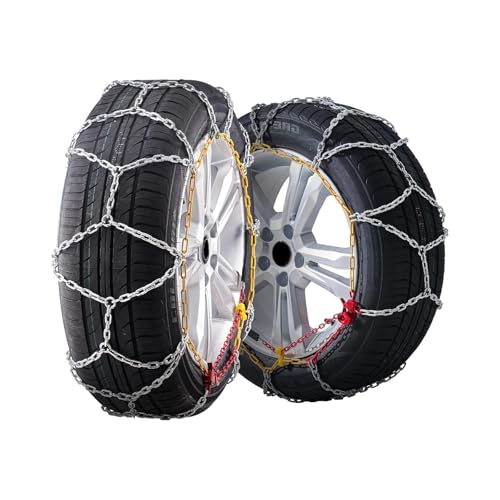 スノーチェーン 素早く簡単に取り付けられ、車のピックアップトラックSUV用タイヤトラクションチェーン、調整可能な緊急滑り止め肥厚タイヤチェーン - 2個セット 175/60R14