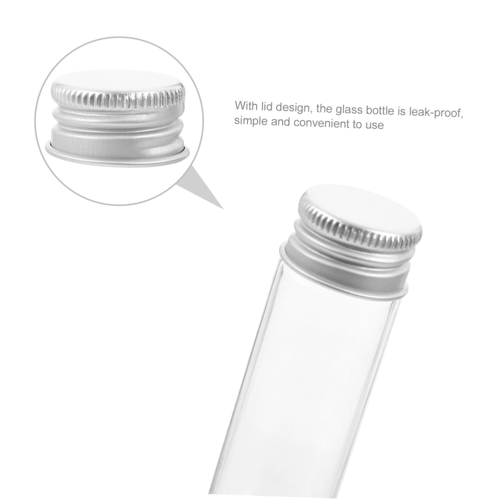 FUNOMOCYA 20 Pcs Screw Top Tubes Dried Test Tube Gumball Tubes Clear Bath Salt Tubes Empty Small Bottles DIY Sample Containers Container with Lid Clear Empty Jars Transparent Glass