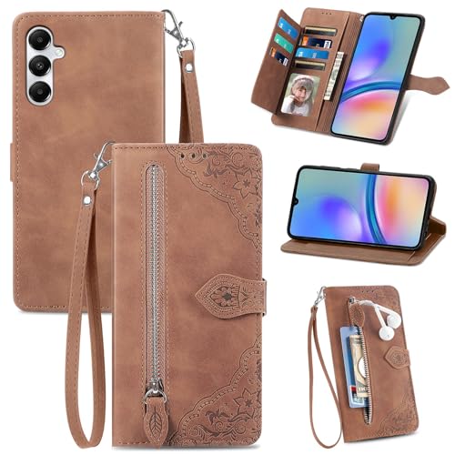JayModCase Coque pour Samsung Galaxy A05S, PU Portefeuille Rabat Fermeture aimantée étui en Cuir [Antichoc TPU] [Fonction Support] [Dragonne] Étui pour Galaxy A05S -...