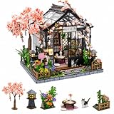 Spilay Miniatur Haus, Sakura Gewächshaus Puppenhaus Holz