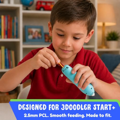 Image of Toy Tree 300 Piece 3D Pen Refill Pack | Compatible with The 3Doodler Start+ Only | 10 Vibrant Colors of Safe Low Temperature PCL Filament 2.5mm Thick | Not Compatible with Other 3D Pens | 2.5mm x 6 inch PCL Filament | 30 of each color | Low temperature & safe for kids | Only compatible with the 3Doodler Start