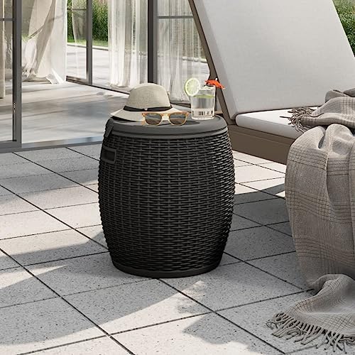 Xichuzi Caja de almacenaje de jardín 4 en 1 Polipropileno Negro, Baul Almacenaje Exterior, Baúl Exterior, Baul para Exterior, Arcon Jardin, Baul Jardin Exterior - 364155