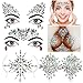 Konsait strass autocollant visage, bijoux visage festival Tatouage Temporaire Strass Visage Adhesif Bindi Bijoux Sein pour Femme visage Corps, 4 Feuilles