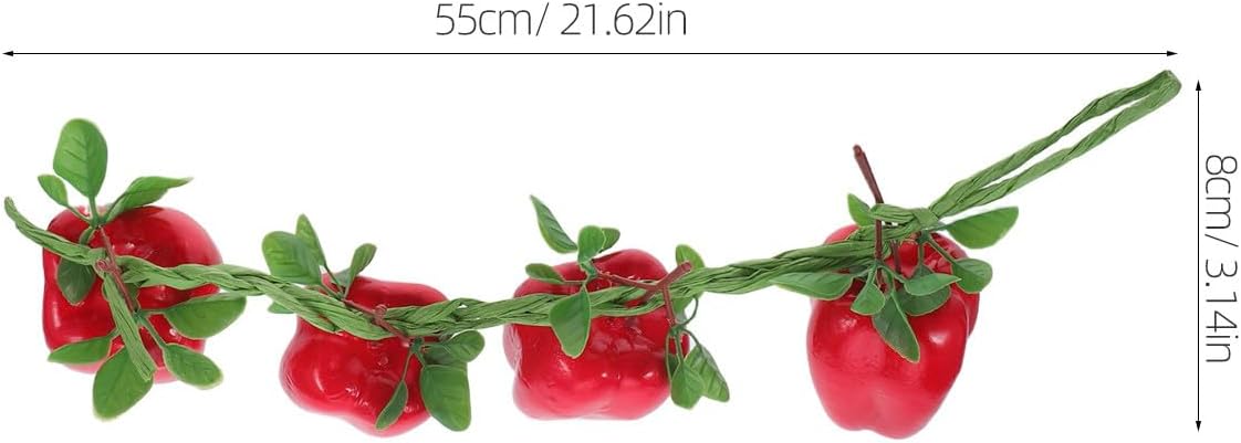 5pcs Hanging Vegetable Garland: Artificial Hanging Bell Pepper String | Lifelike Hot Chili with Leaves Foam Vegetables for Cabinet Thanksgiving