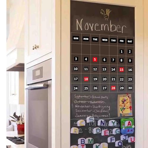 Double-Sided Magnetic Numbers and Months for Dry Erase Calendar Whiteboard, Calendar Magnets for Mag