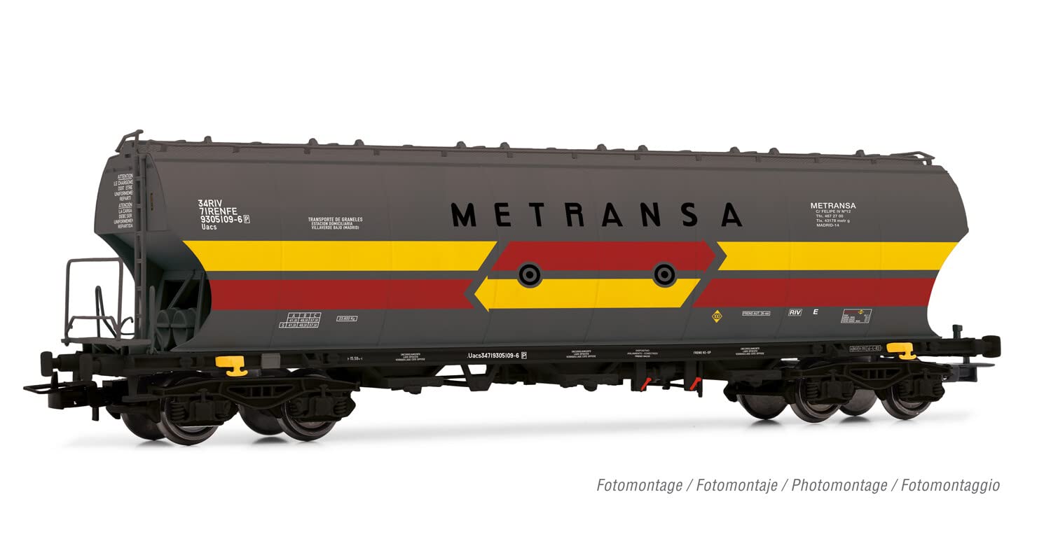 Wagon silo TT5, livrée rouge oxydé Metransa - Électrotren