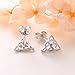 S925 Sterling Silver Jewelry Good Luck Irish Celtic Knot Triangle Vintage Stud Earrings for Women