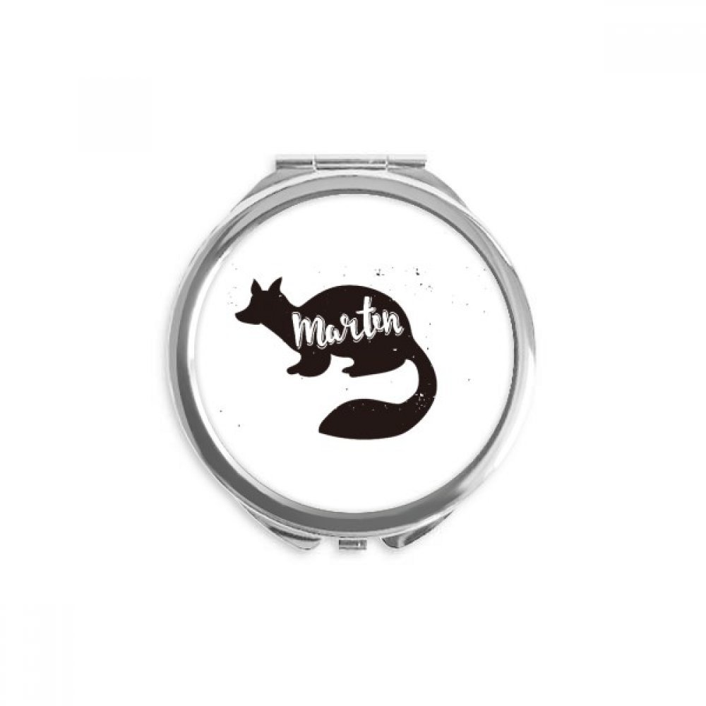 Espejo redondo de bolsillo DIYthinker con diseño de marten negro y blanco para retoques 5