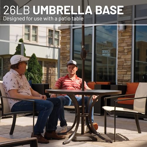 image for US Weight 26 Pound Umbrella Base - Cast Stone Outdoor Umbrella Stand -