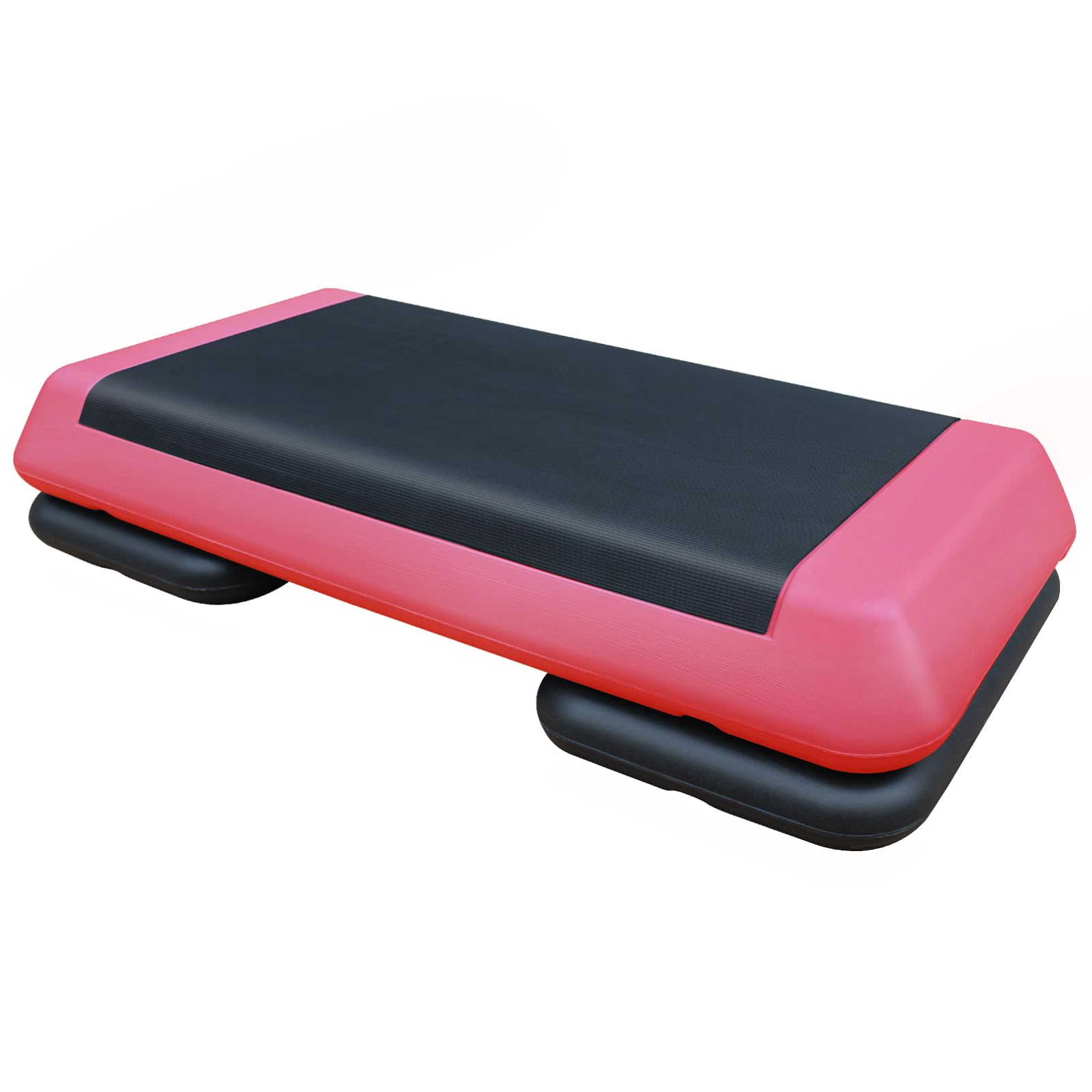 Step - Plataforma de entrenamiento aeróbico (76 cm, altura ajustable, 2 aumentos), color rojo y negro