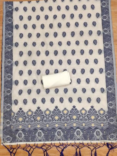 Image of Handloom Banarasi Cotton Unstitched Salwar Suit with Dupatta, 50 Inch Length, Women's Unstitched Salwar Suit Dress Material with Dupatta, Unstitched Salwar Suit Set