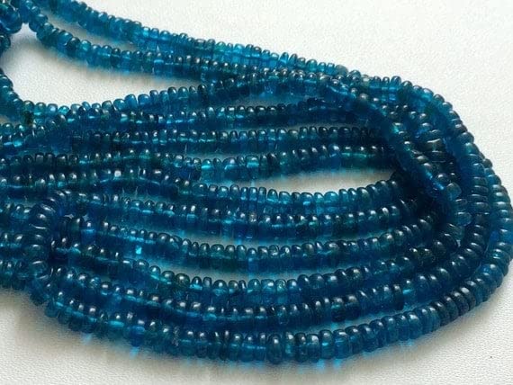 Apatite bleue néon naturelle en perles de 3,5-4mm pour réparer et personnaliser vos bijoux en pierres
