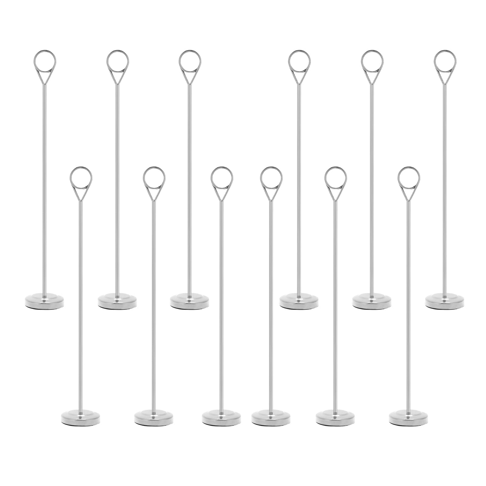 Soporte para Números de Mesa de Acero Inoxidable Resistente, Juego 12, Opciones Doradas/plateadas 12,4 Pulgadas para Bodas, Decoración Oficina, Tarjetero Reutilizable Eventos (31,5*5 cm (